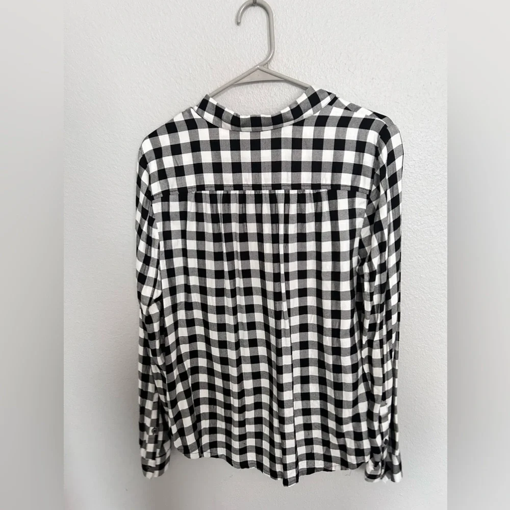 Madewell Black and White Plaid Tunic Blouse - Picture 6 of 7